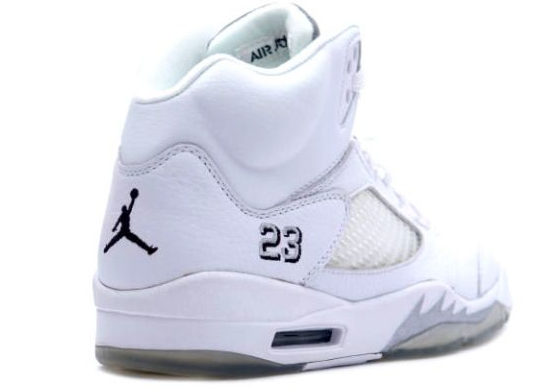 Jordan 5 white silver hot sale